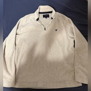 American Eagle Outfitters Cream Fleece Pullover